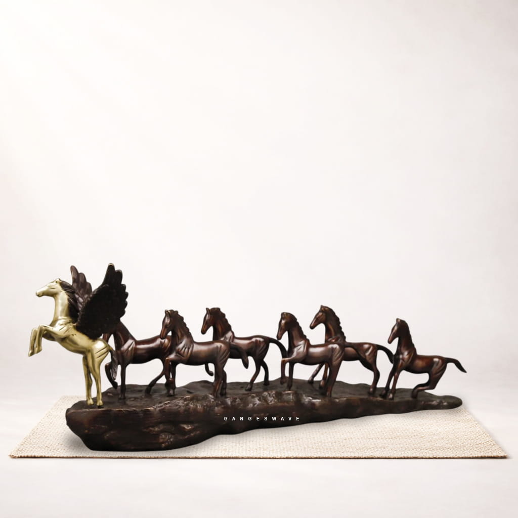 Vintage Finished Seven Horses Brass Table Décor – Handcrafted Luxury Artifact - Image 5