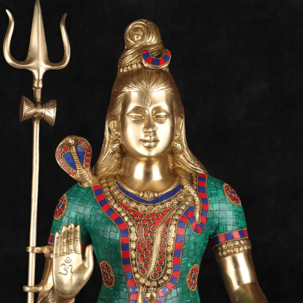handcrafted brass mahadev statue for spiritual home decor and pooja room