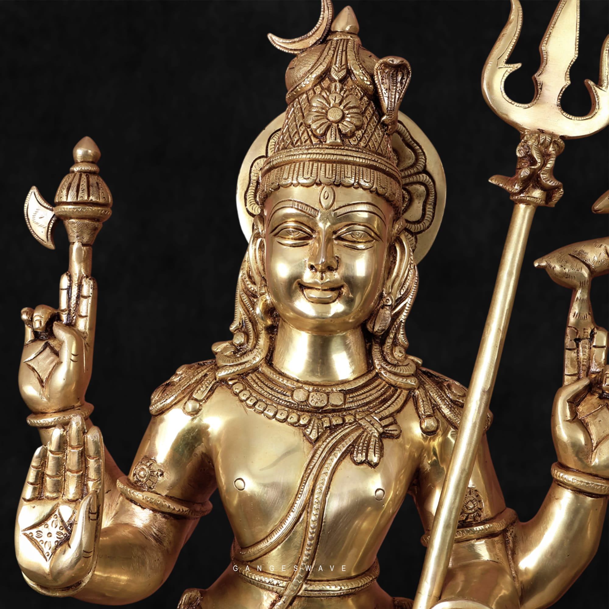 Brass Shiv Parvati Blessing Murti for Home & Temple - Image 8