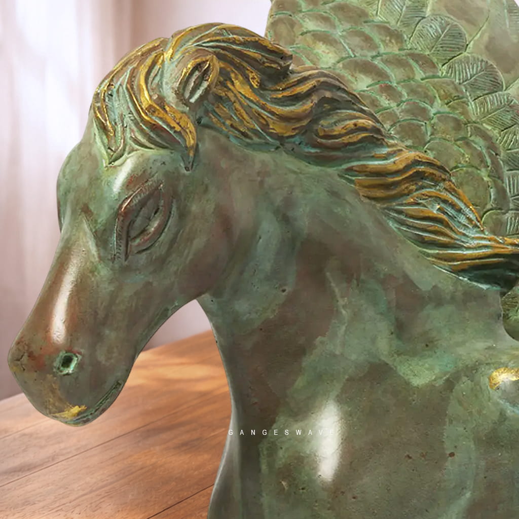 Winged Horse Brass Sculpture | Artistic Luxury Home Decor - Image 7