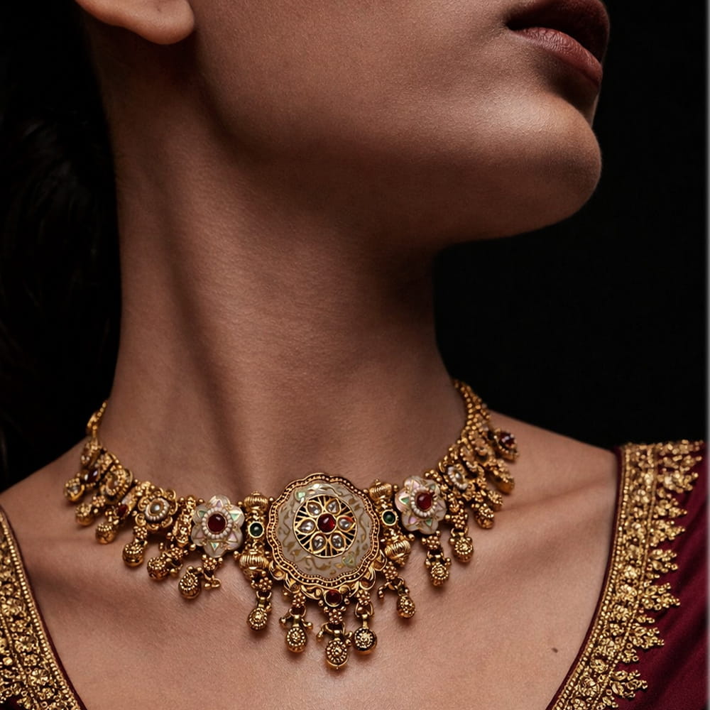 Handcrafted Brass Meenakari Jewellery