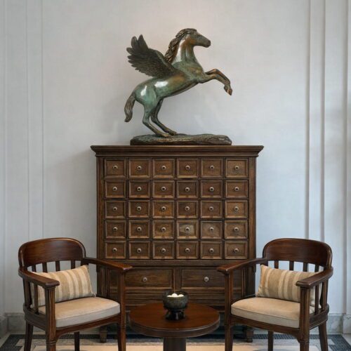 Vintage Winged Horse Brass Sculpture