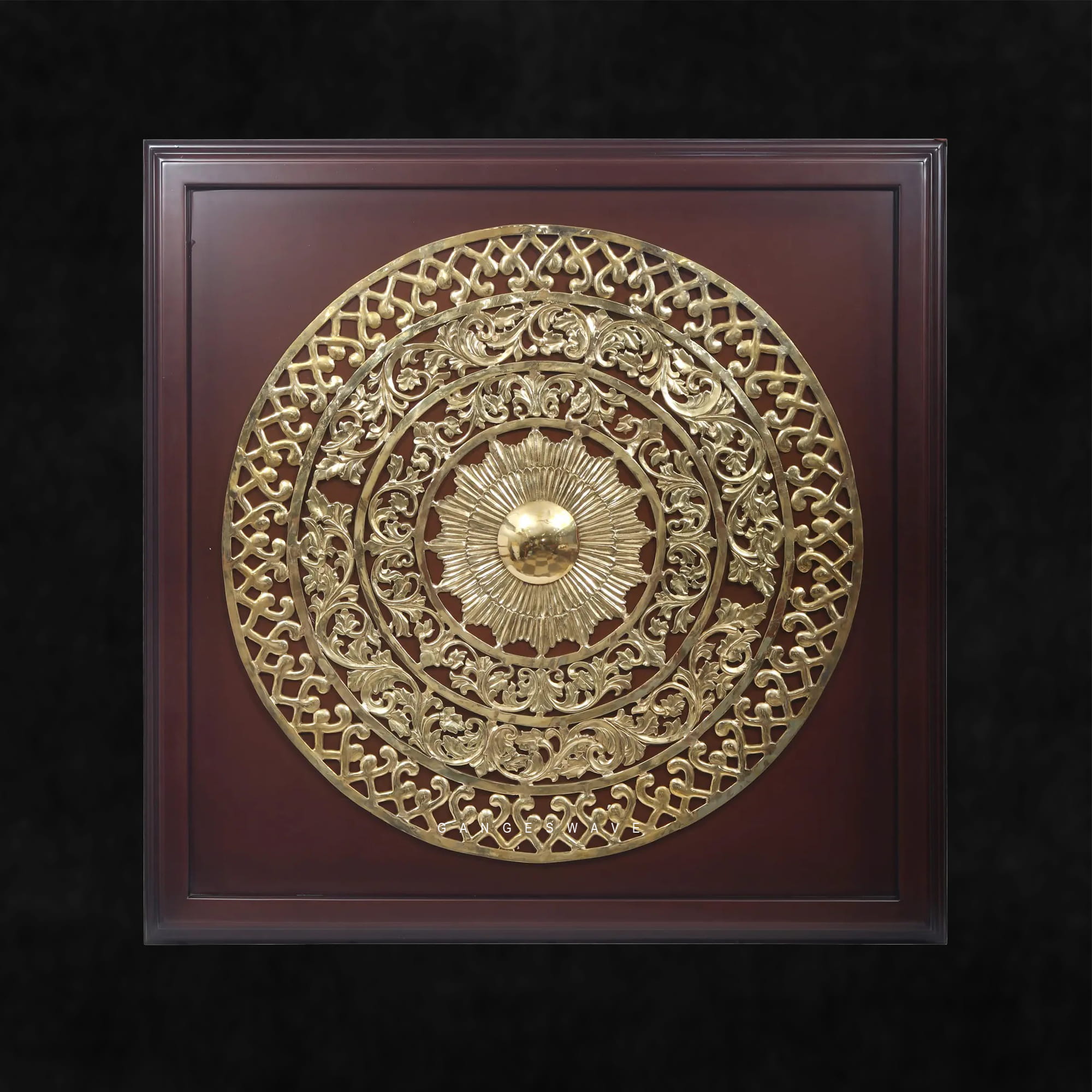 Handcrafted Brass Mandala Wall Décor | Intricately Carved Traditional Indian Wall Art - Image 2