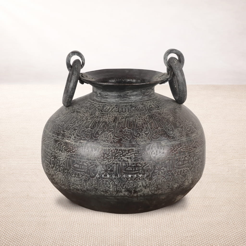 Vintage Finished Carving Brass Planter Pot - Image 3