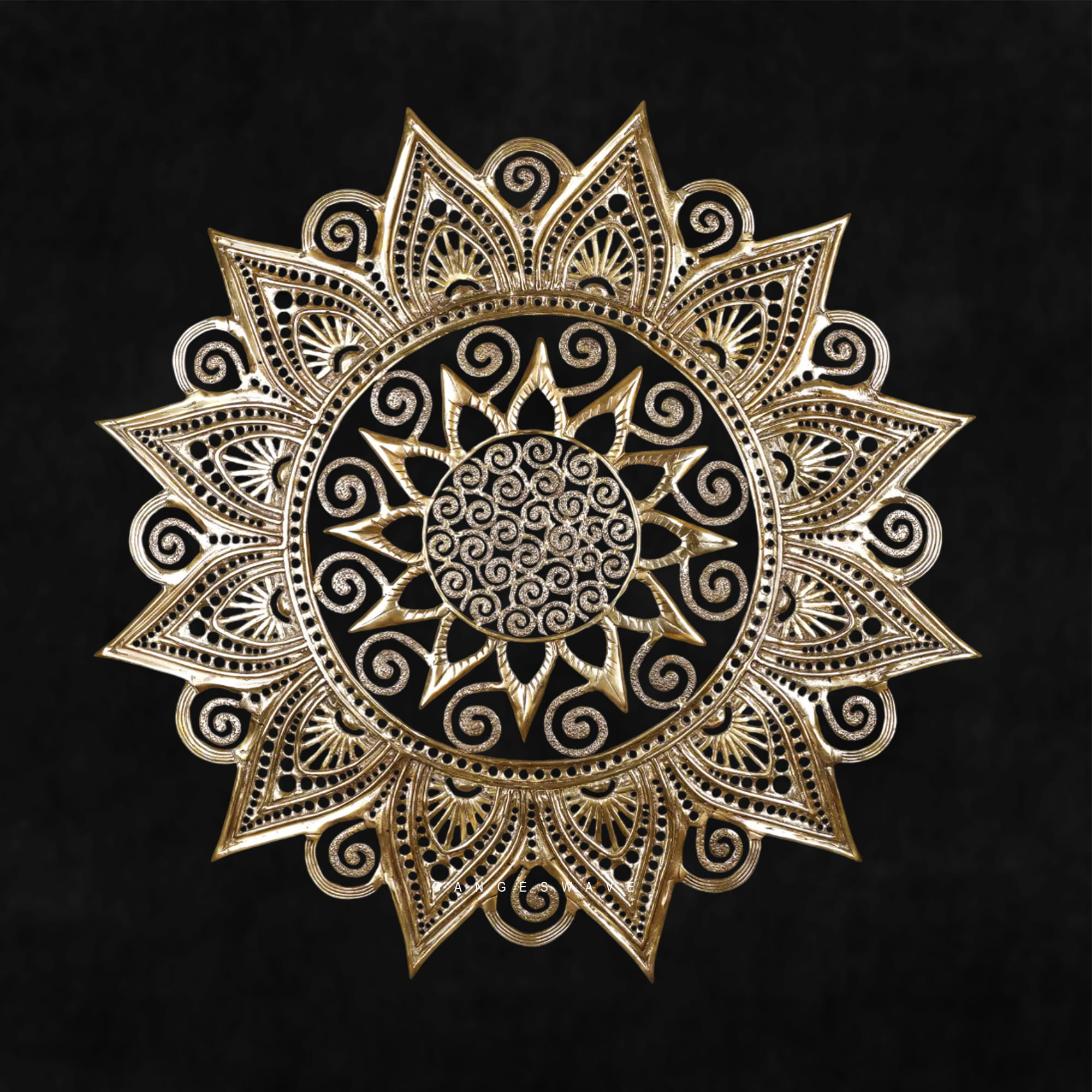 Handcrafted Artistic Brass Mandala Wall Décor | Intricately Carved Traditional Indian Wall Art - Image 2