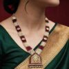 Temple Jewellery Beaded Necklace Set with Jhumka Earrings