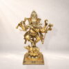 Nritya Ganesh Brass Statue on Mooshak - 18.5 inches