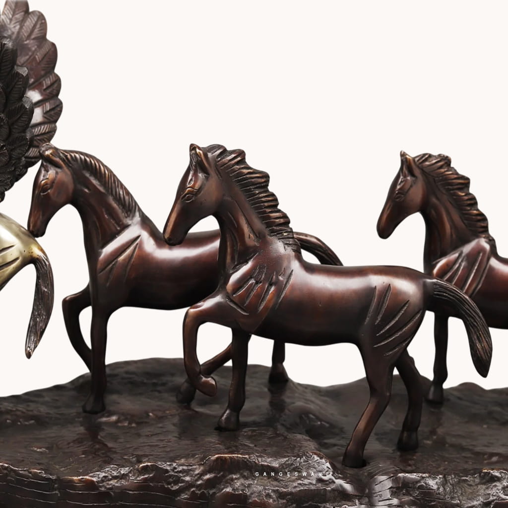 Vintage Finished Seven Horses Brass Table Décor – Handcrafted Luxury Artifact - Image 8
