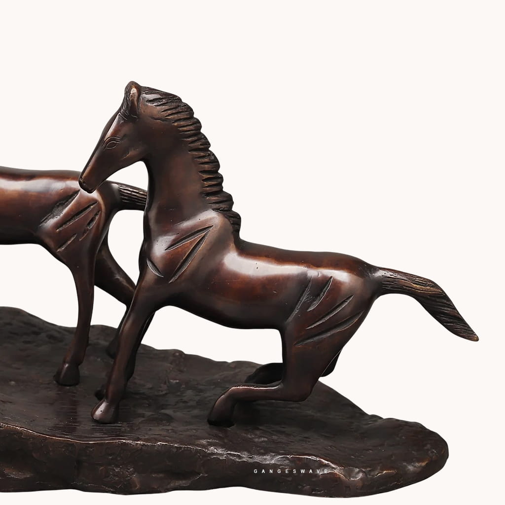 Vintage Finished Seven Horses Brass Table Décor – Handcrafted Luxury Artifact - Image 6