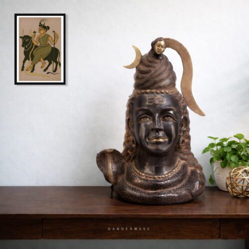 Lord Shiva Brass Face Idol Ganga - 20 inches