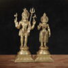 Brass Shiv Parvati Blessing Murti for Home & Temple