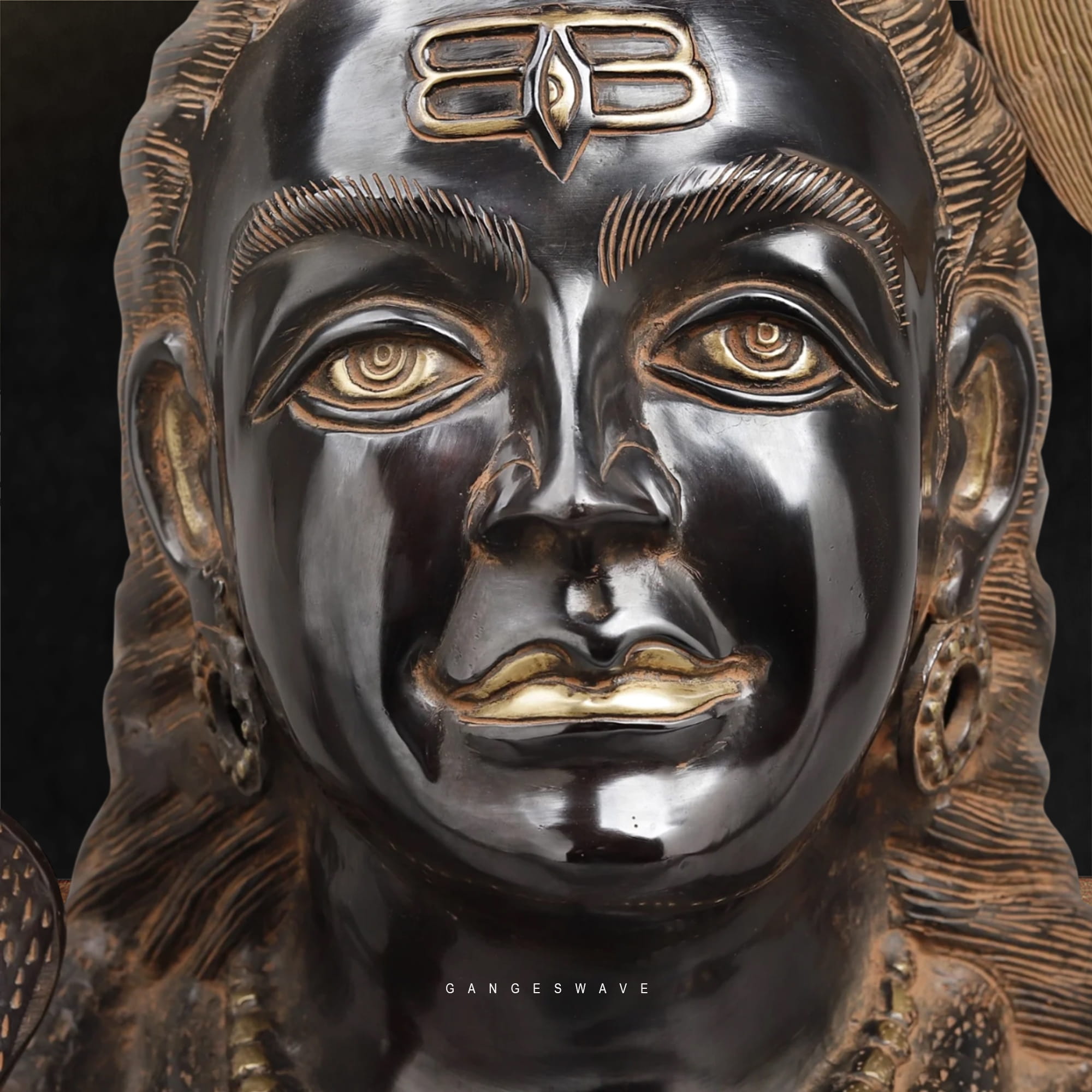 Lord Shiva Brass Face Idol Ganga - 20 inches - Image 4