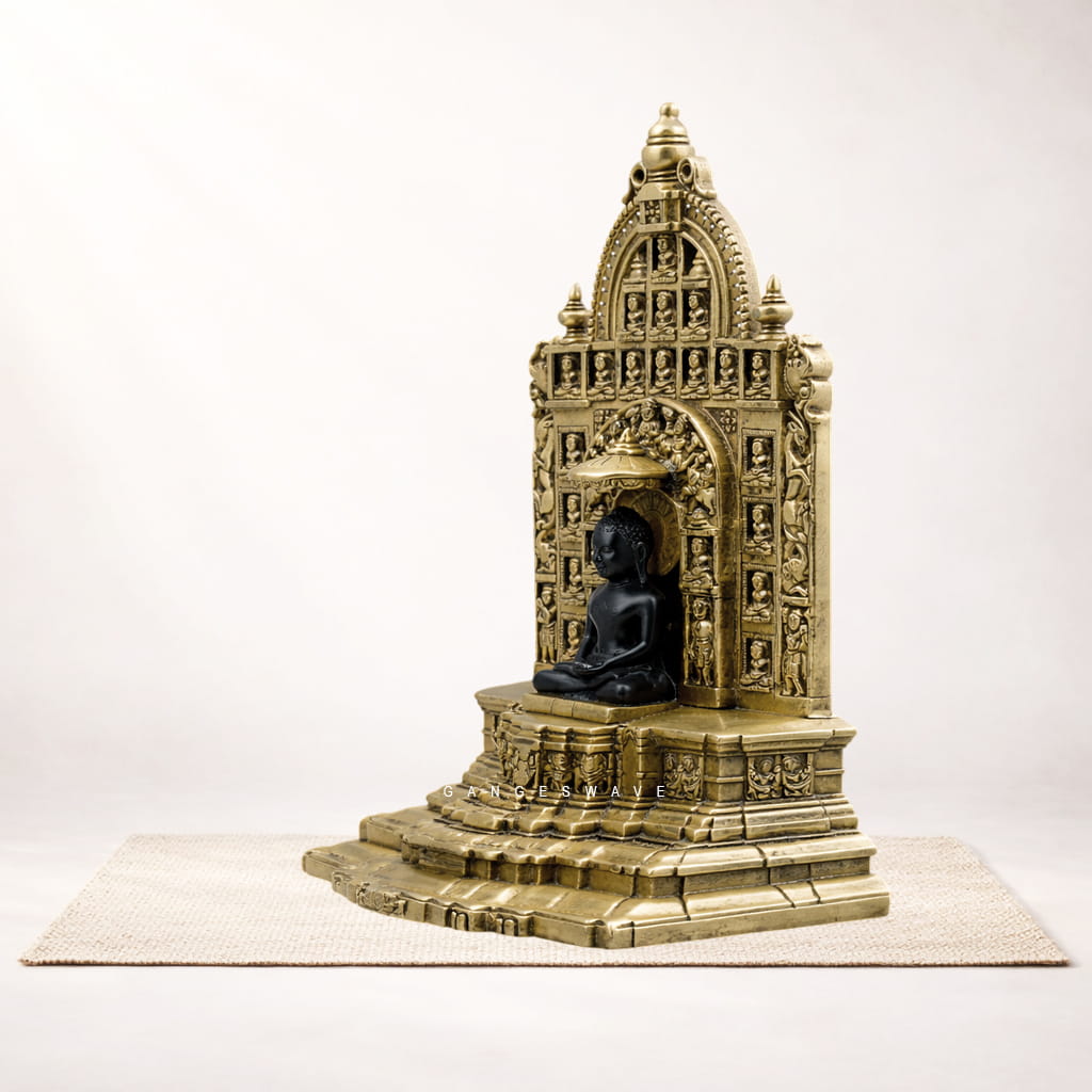 Swami Mahavir Tirthankar Brass Idol with Intricately Carved Arch - Image 4