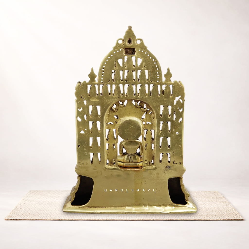 Swami Mahavir Tirthankar Brass Idol with Intricately Carved Arch | Handcrafted Jain Statue for Home & Temple - Image 7
