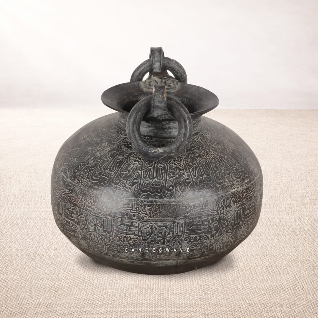Vintage Finished Carving Brass Planter Pot - Image 2