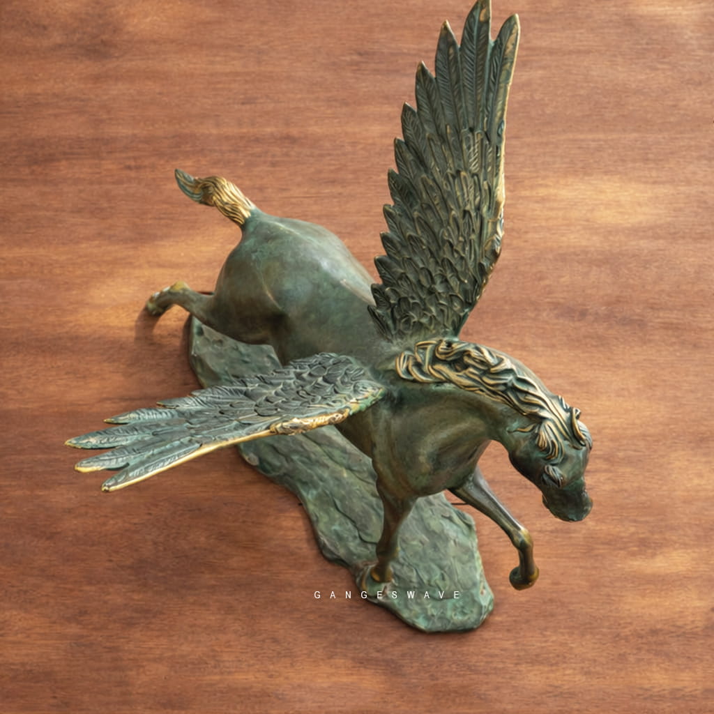 Winged Horse Brass Sculpture | Artistic Luxury Home Decor - Image 5