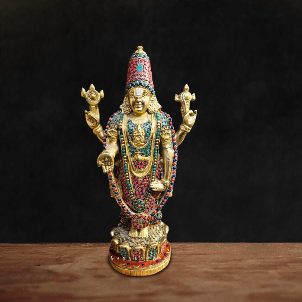 Brass Balaji (Lord Venkateswara) Stonework Idol