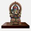 Brass Ganesh Idol with intricated Meenakari and Stonework - 21 inches
