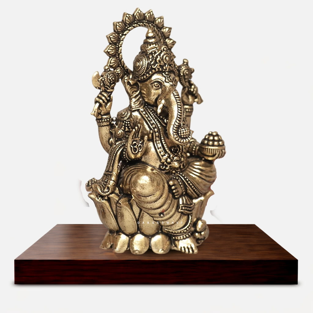 Premium Superfine Brass Ganesha Idol - 3 inches - Image 3