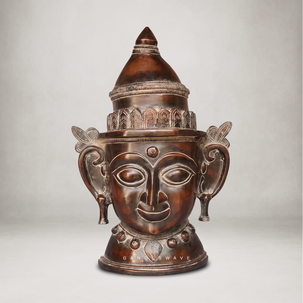 Vintage Finish Shiv-Gauri Mukhlingam Decorative - 15 inches - Image 4