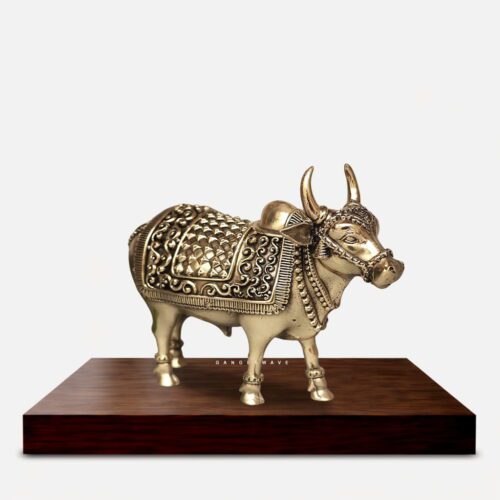 4 inches Brass Kamdhenu Cow Idol