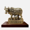 4.5 inches Superfine Brass Kamdhenu Cow with Calf Idol