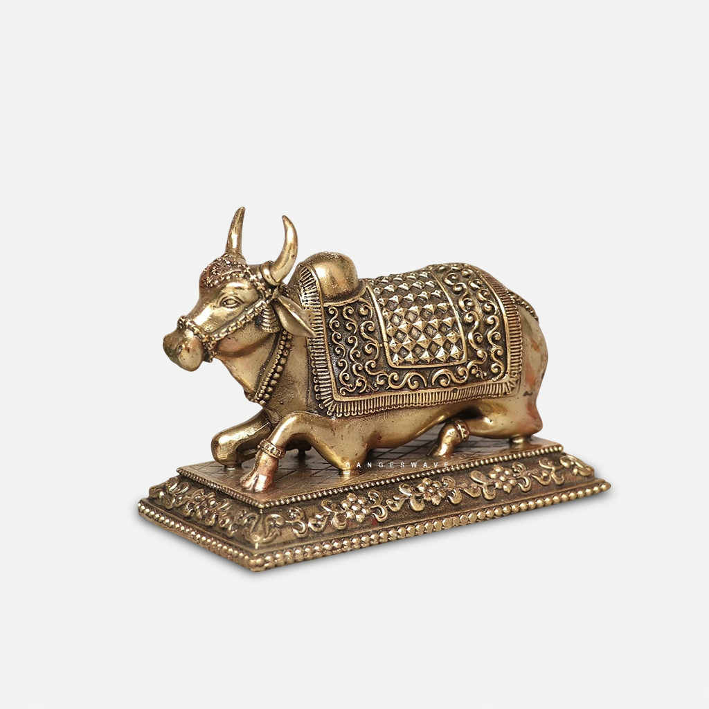Superfine Brass Nandi Idol - 4 inches - Image 2