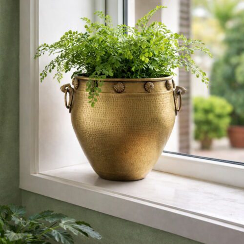 Vintage Hammer work Handcrafted Brass Planter - 20 inches