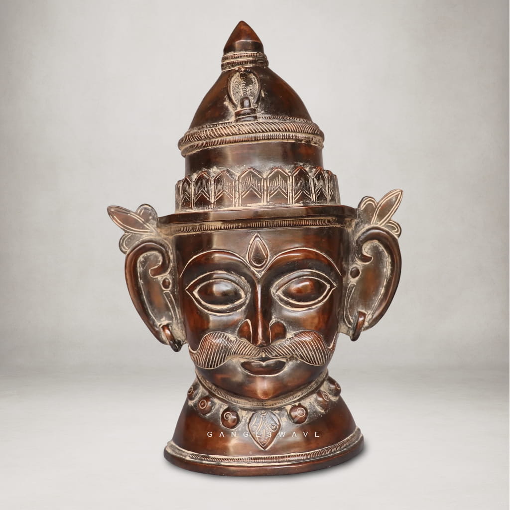 Vintage Finish Shiv-Gauri Mukhlingam Decorative - 15 inches - Image 5
