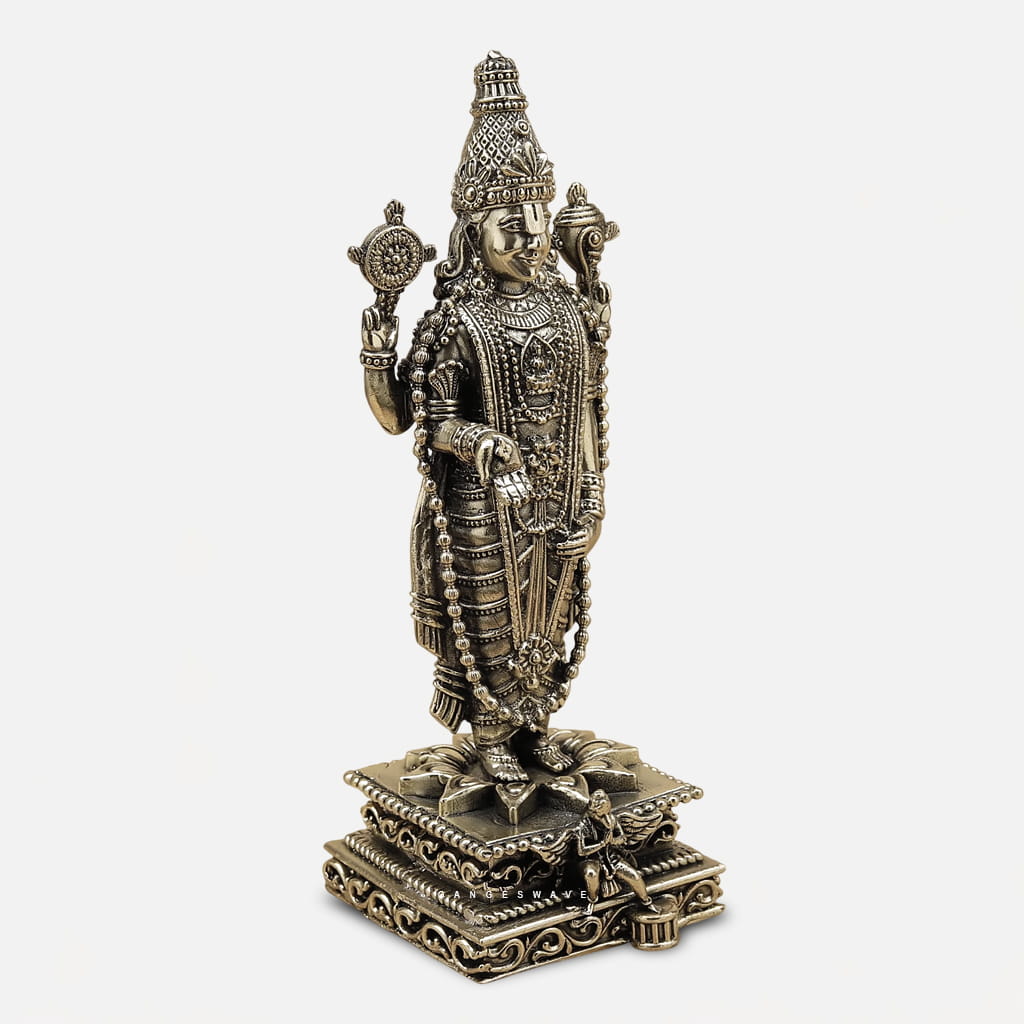 8 inches Tirupati Balaji Brass Statue for Home Temple & Décor - Image 2