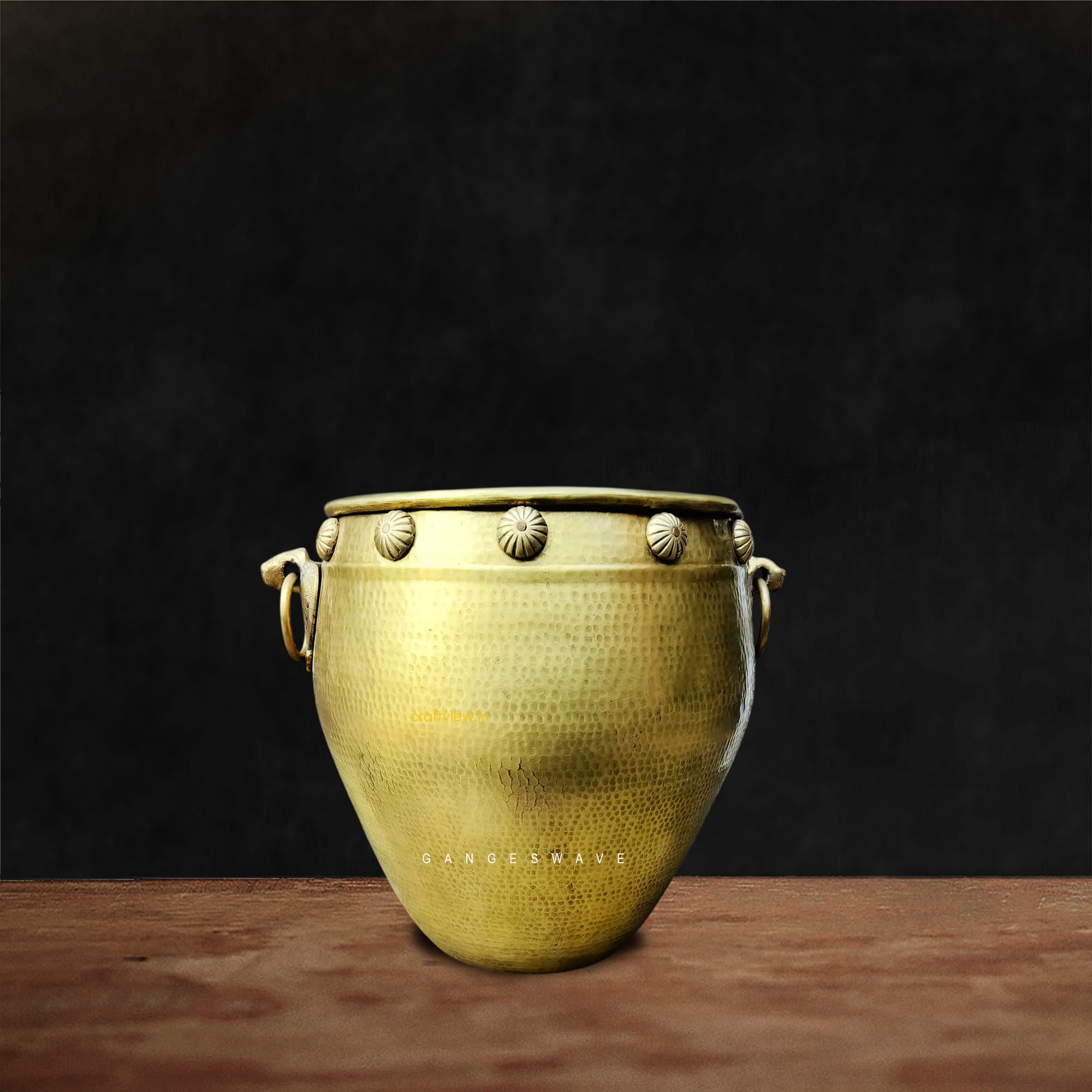 Vintage Hammer work Handcrafted Brass Planter - 20 inches - Image 2