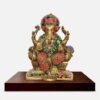 Multicolour Meenakari Brass Lord Ganesha Idol - 10 inches