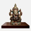 Luxury Handcrafted Brass Lord Ganesha Idol with Intricate Meenakari - 24 inches