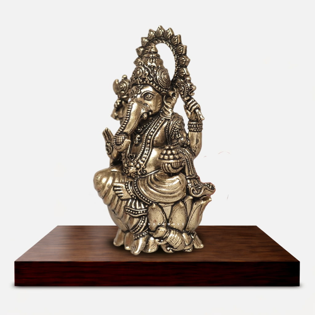 Premium Superfine Brass Ganesha Idol - 3 inches - Image 2