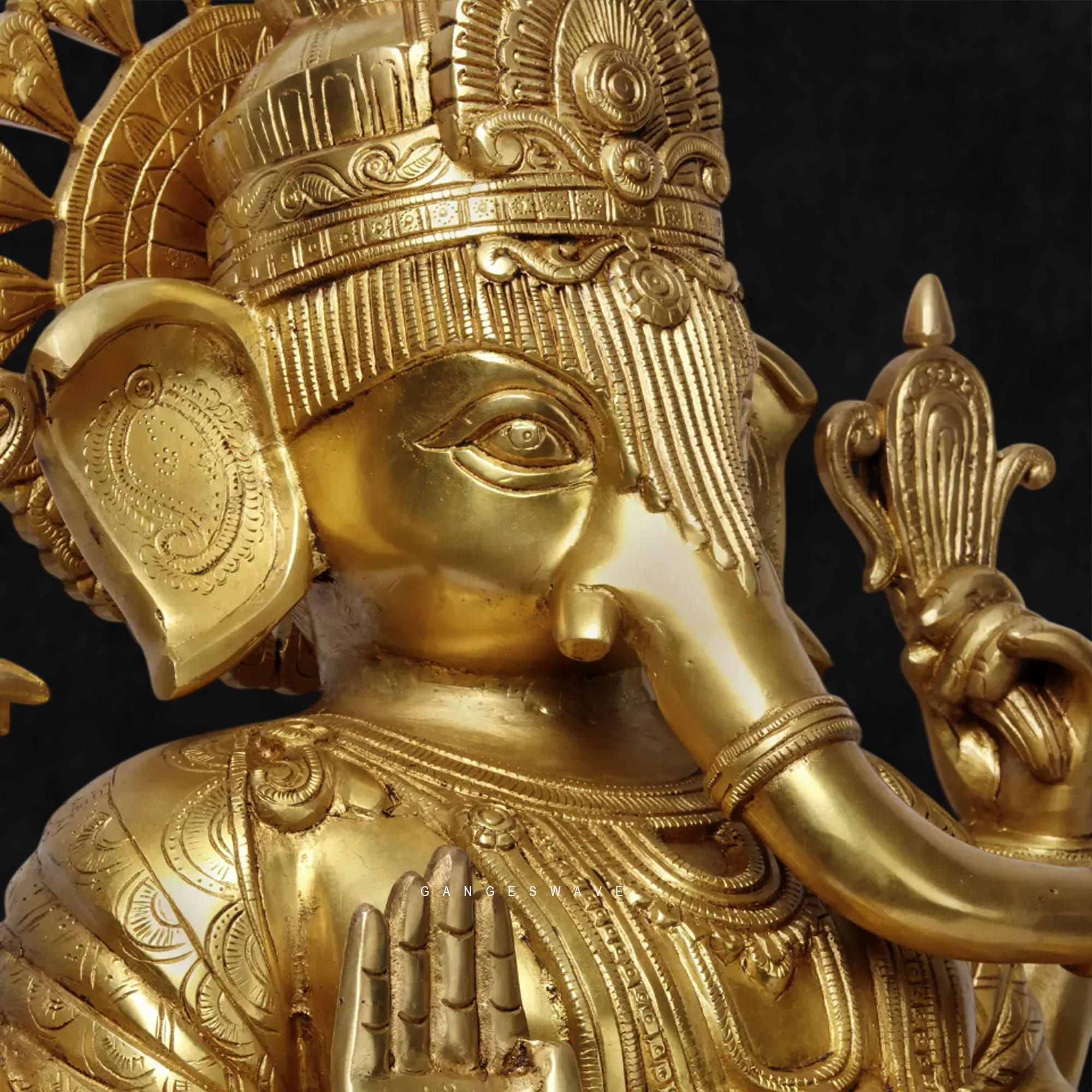 27 inches Superfine Brass Lord Ganesha Murti - Image 7