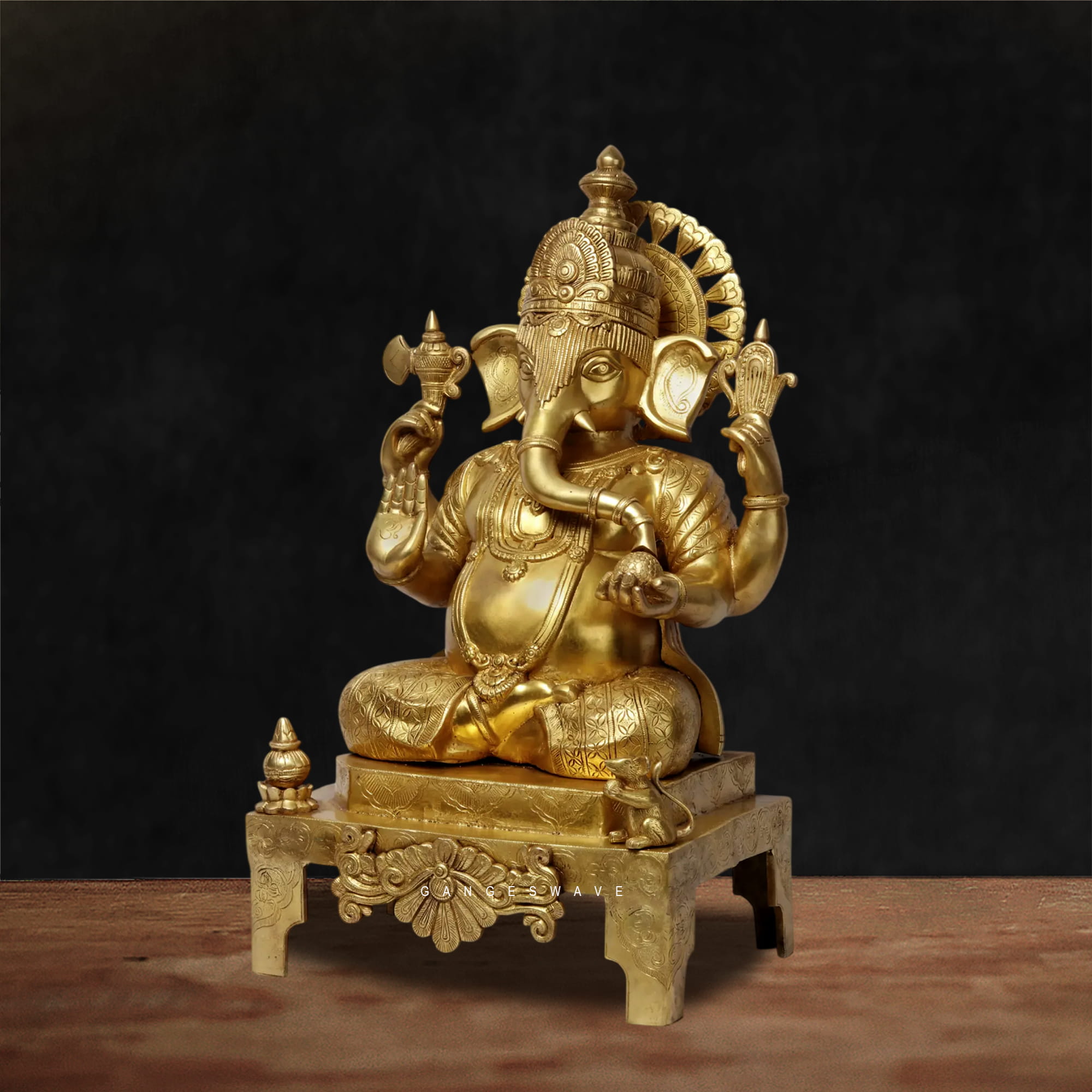 27 inches Superfine Brass Lord Ganesha Murti - Image 4