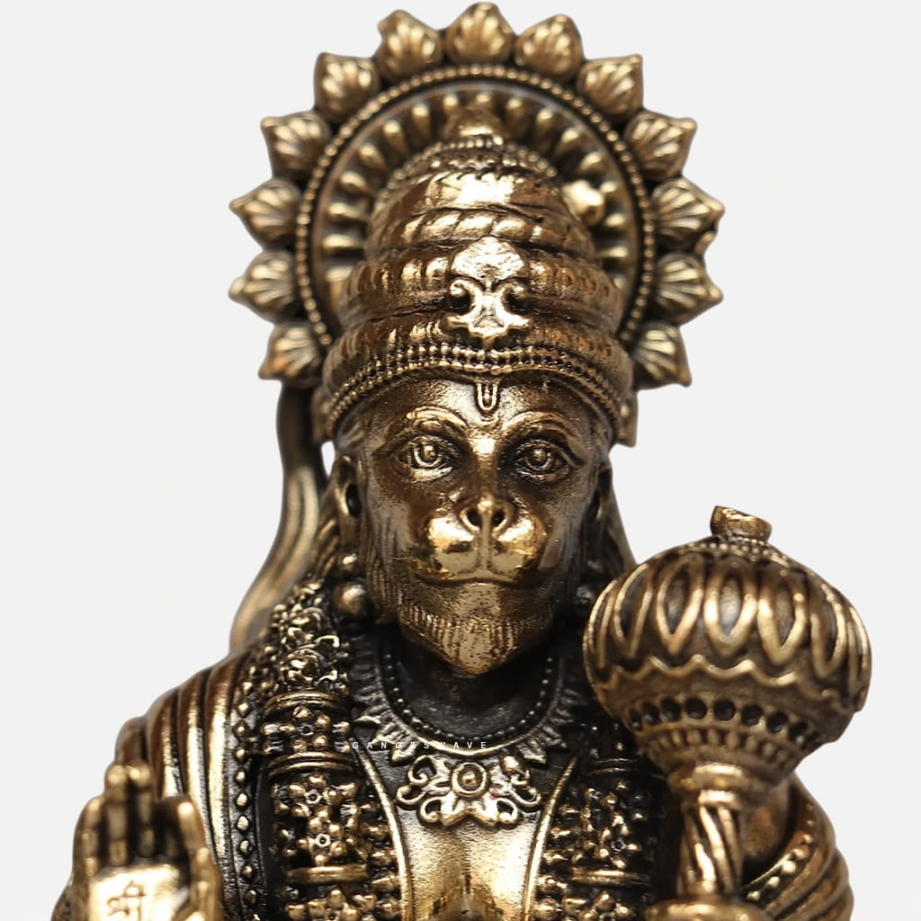 5 inches Brass Hanuman Ji Idol - Image 5