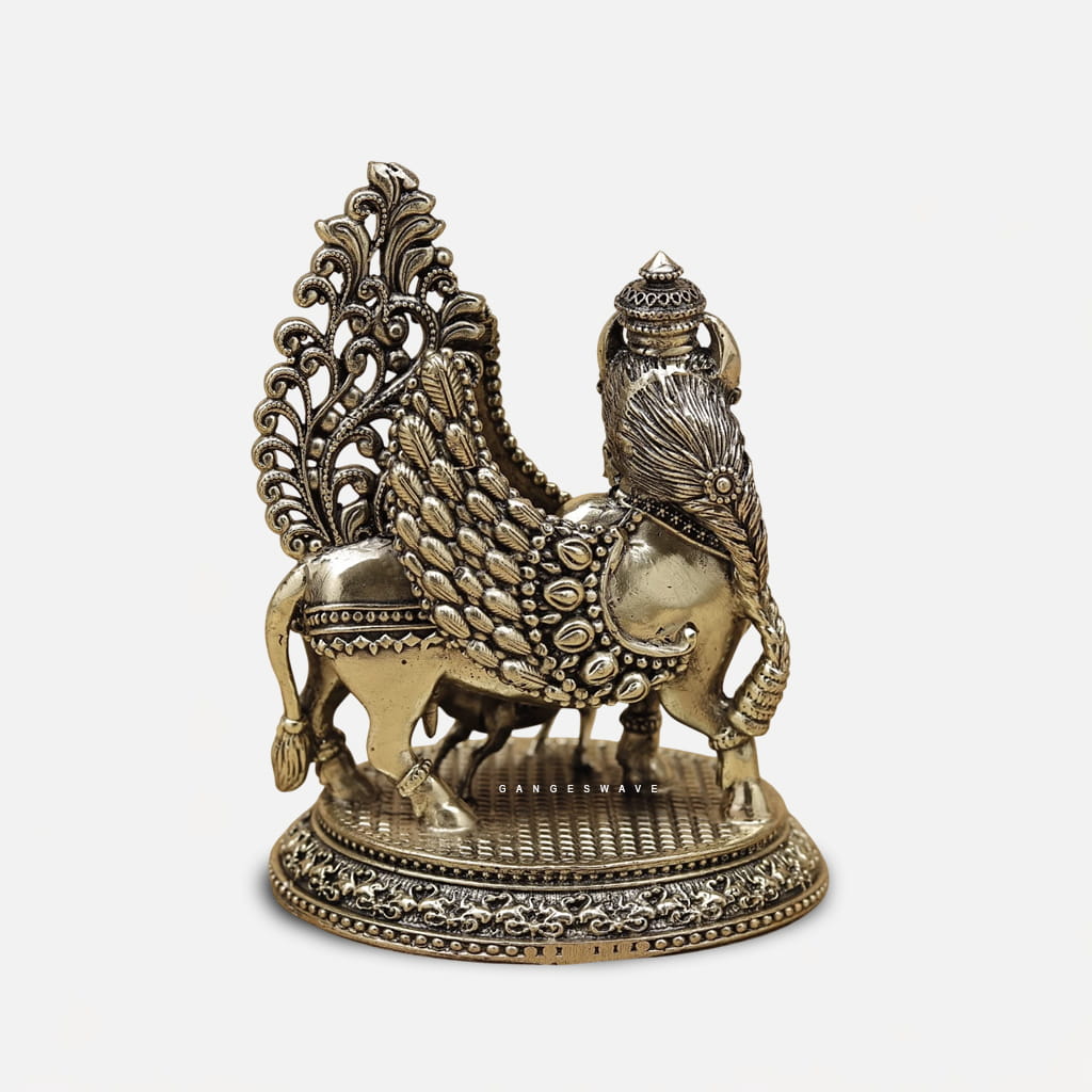 Superfine Brass Kamdhenu Idol - 5 inches - Image 2