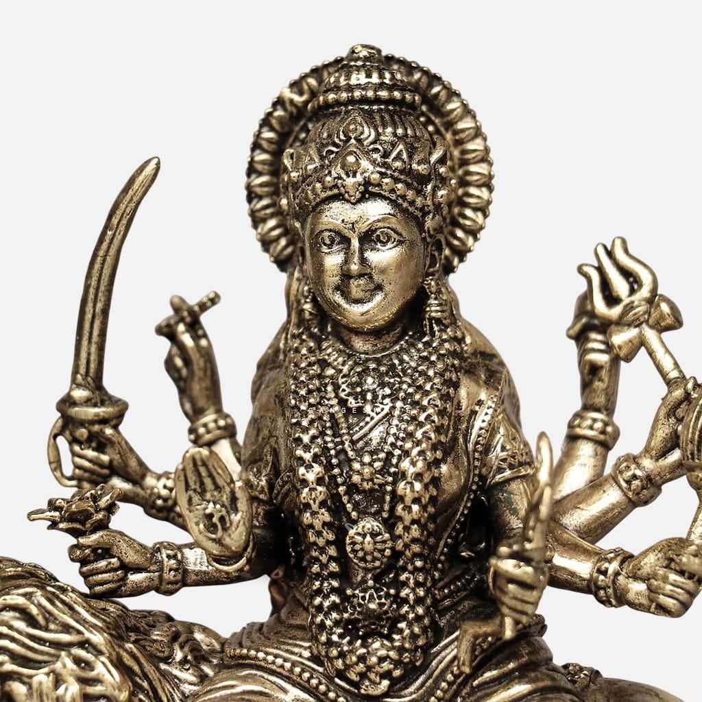 5 inches MaDurga Brass Idol for Home - Image 4