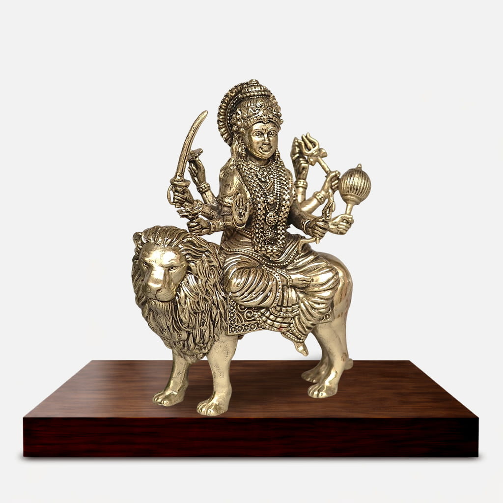 5 inches MaDurga Brass Idol for Home - Image 2