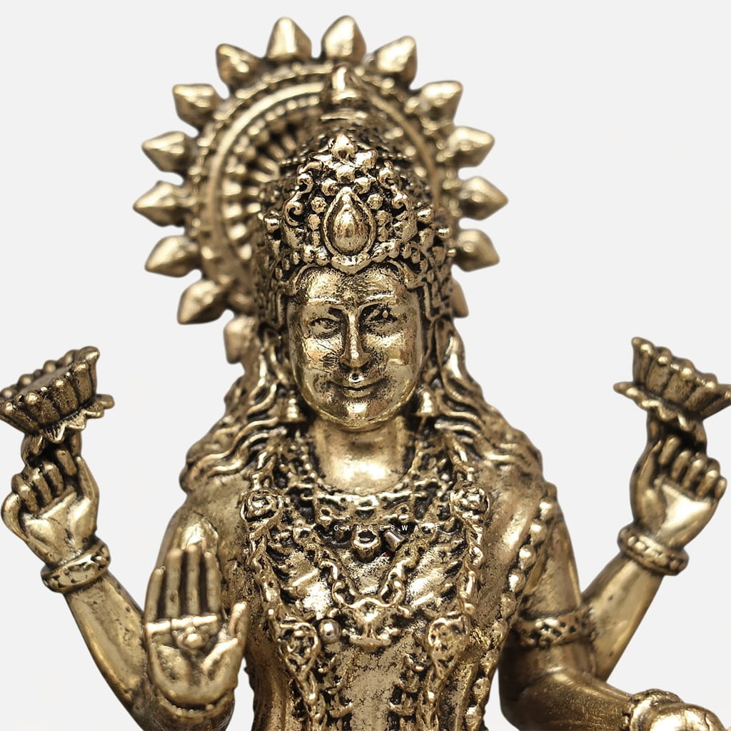 Superfine Brass Maa Lakshmi Murti - 4.5 inches - Image 5