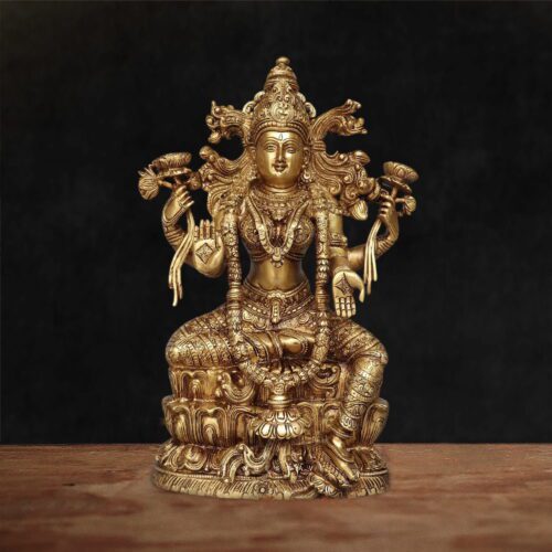 15 " MaLakshmi Superfine Chola Sculpted Brass Idol