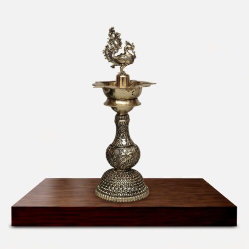 Premium Brass Peacock Diya - 7 inches