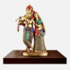 Brass Radha Krishna Murti with Intricate Stone Work - 24 inches