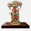 Brass Radha Krishna Statue Under Bodhi Tree Meenakari Work - 19 inches