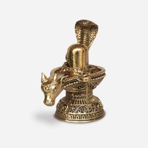 4 inches Brass Shiv Lingam with Nandi