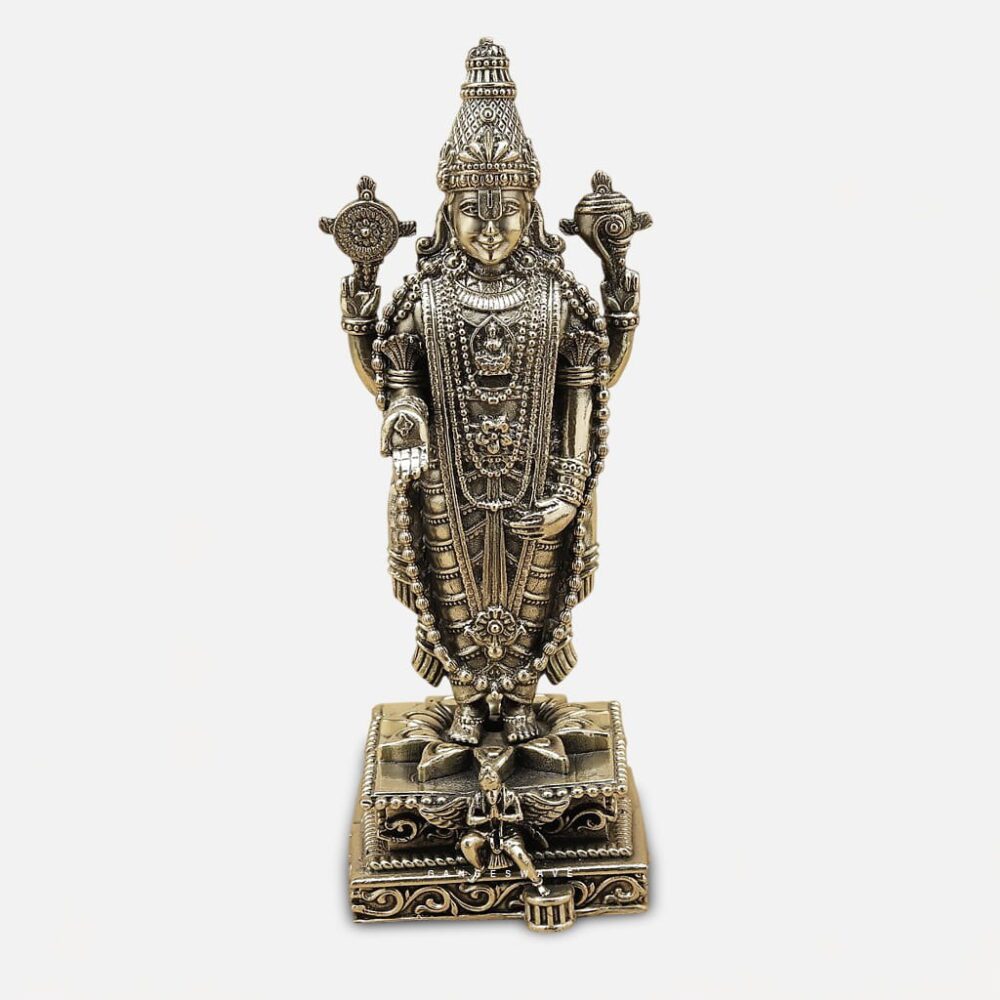 8 inches Tirupati Balaji Brass Statue for Home Temple & Décor