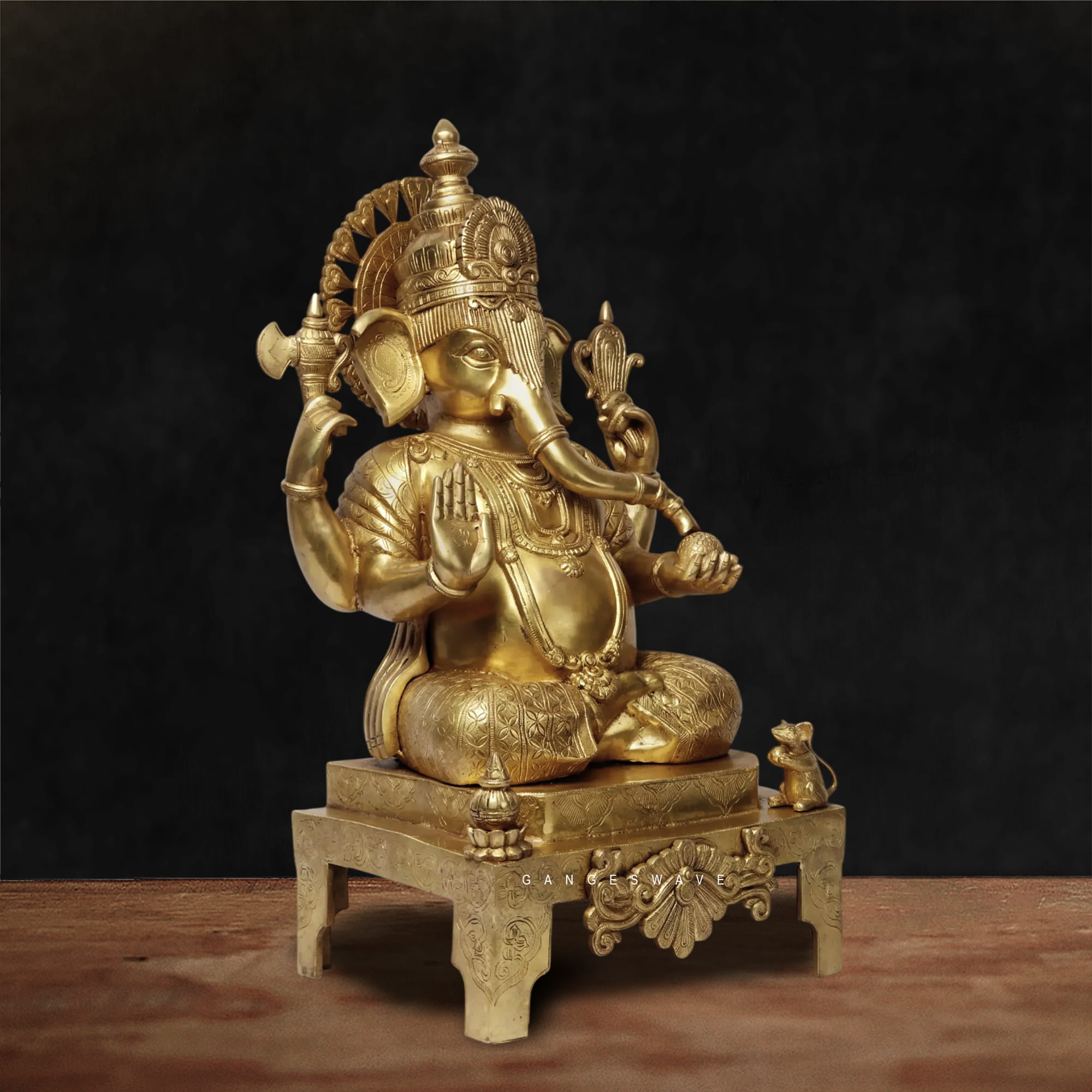 27 inches Superfine Brass Lord Ganesha Murti - Image 3