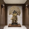 Brass Krishna with Tree of Life Statue - 36 inches