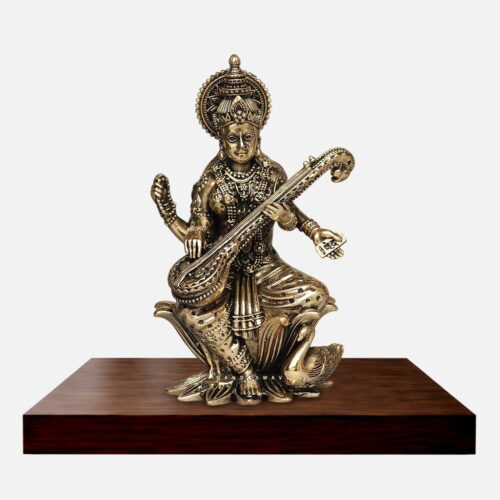 Premium Brass Saraswati Idol - 3 inches